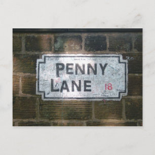 Cartão Postal Placa da Rua Penny Lane
