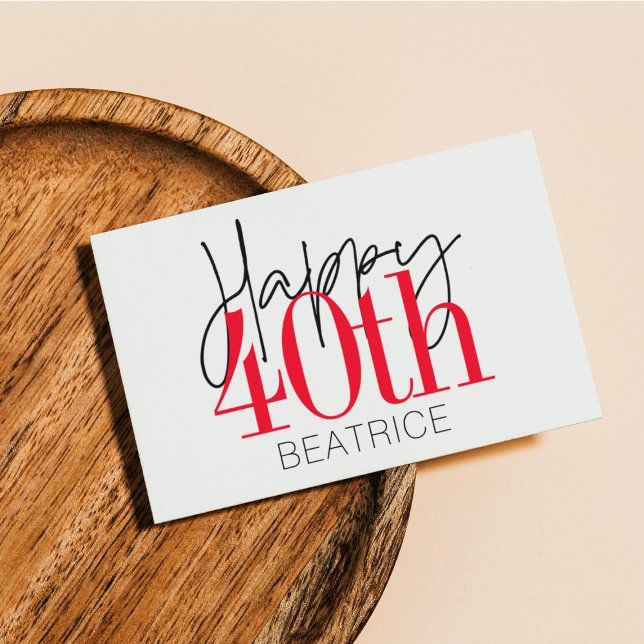 Cartão Postal Placa de aniversário de 40 anos 40 e fabulosa (Criador carregado)