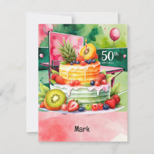 Cartão Postal Placa de aniversário de Tênis de Mesa de pingue-po