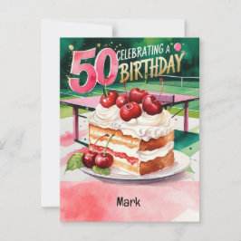 Cartão Postal Placa de aniversário de Tênis de Mesa de pingue-po