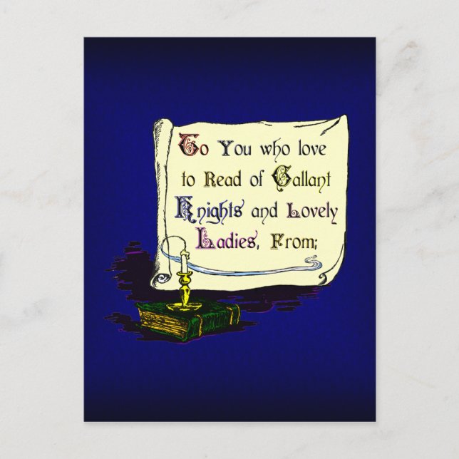 Cartão Postal Placa de Apresentação do Leitor de Bookplate Vinta (Frente)