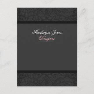 Cartão Postal Placa de Arco Chic Preta Damask #2