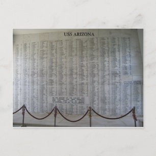 Cartão Postal Placa de Arizona USS