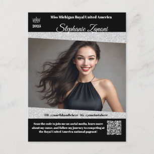 Cartão Postal Placa de Autografo Promo Pageant Código QR