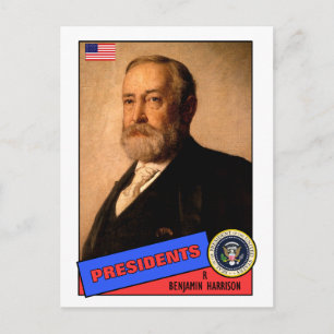 Cartão Postal Placa de Baseball Benjamin Harrison