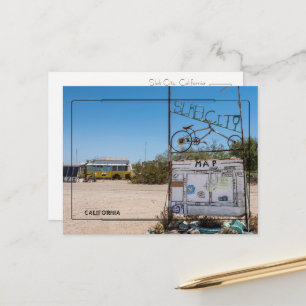 Cartão Postal Placa de Bem-Vindo da Cidade de Slab Postcard