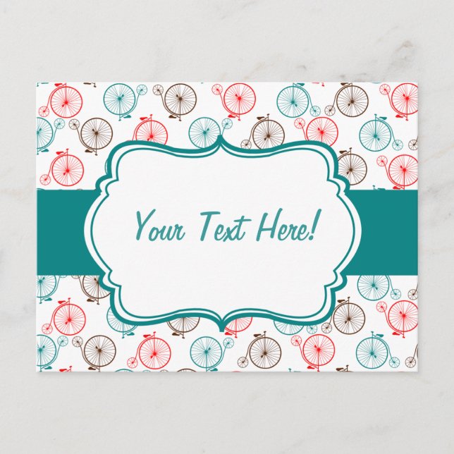 Cartão Postal Placa de Bicicleta Personalizada (Frente)