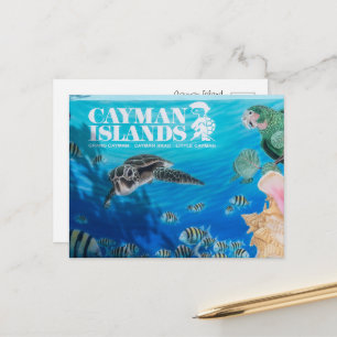 Cartão Postal Placa de Boas-Vindas das Ilhas Cayman
