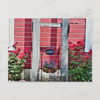 Cartão Postal Placa de boas-vindas de Visby,