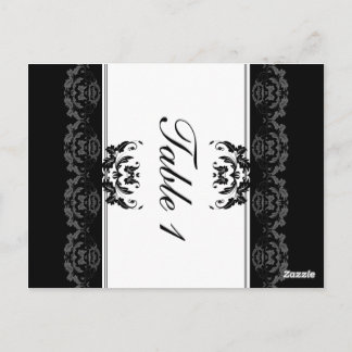 Cartão Postal Placa de Casamento de Número de Tabela - Damasco d