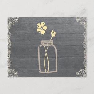 Cartão Postal Placa de Chá Rustic Mason Jar Recipiente
