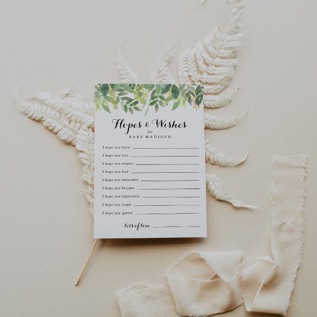 Cartão Postal Placa de desejos e desejos do Chá de fraldas botân (Criador carregado)