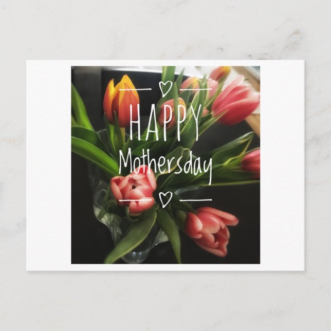 Cartão Postal placa de dia de as mães (Frente)