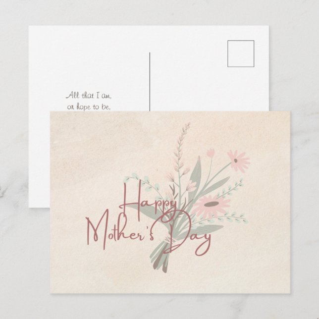 Cartão Postal Placa de dia de as mães (Frente/Verso)