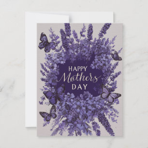 Cartão Postal Placa de Dia de as mães Elegante com Lavanda roxa