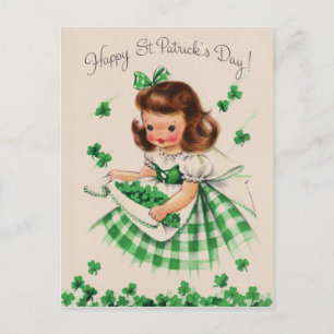 Cartão Postal Placa de Dia de São Patrício de Shamrock para Ga