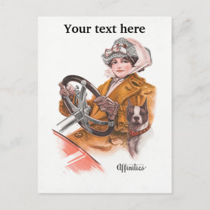 Cartão Postal Placa de driver feminina