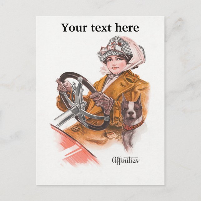 Cartão Postal Placa de driver feminina (Frente)