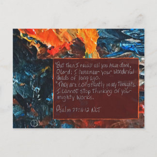 Cartão Postal Placa de Escritura Salm 77:11-12