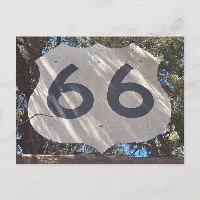 Cartão Postal Placa de Escudo da Rota 66 (Frente)