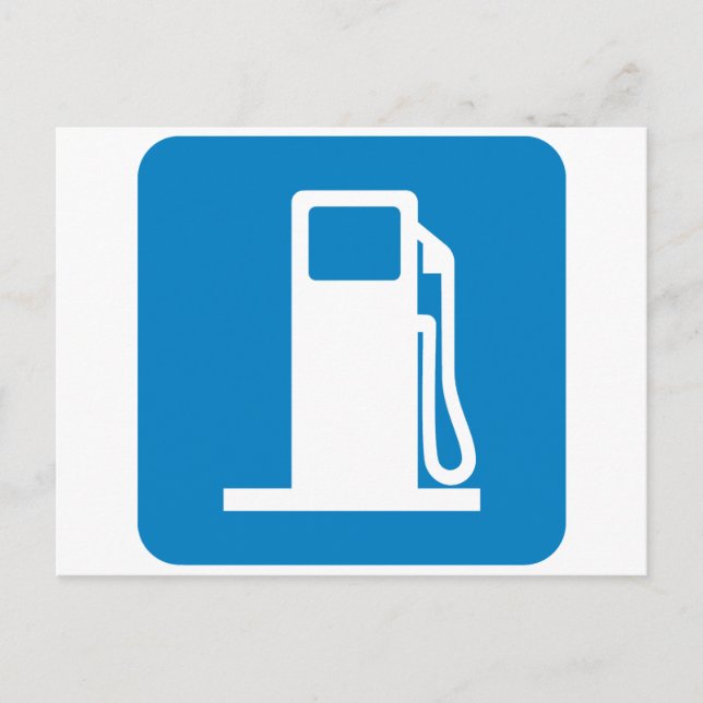 Cartão Postal Placa de Estrada de Posto de Gasolina (Frente)