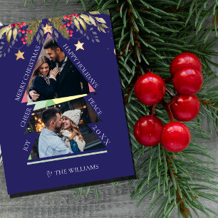 Cartão Postal Placa de Férias de Árvore de Fotografias Múltiplas