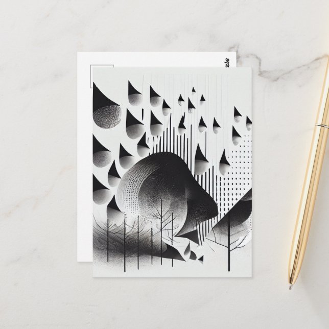 Cartão Postal Placa de floresta de Abstrato de ilusão óptica sur (Frente/Verso In Situ)