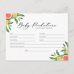 Cartão Postal Placa de Jogo para Previsões de Bebê e Laranjas e 