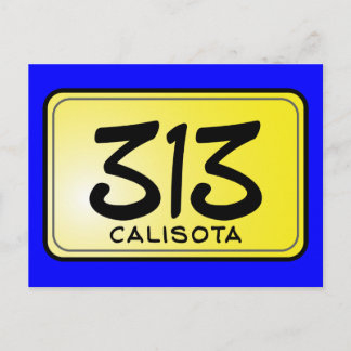 Cartão Postal Placa de Licença do Calisota 313
