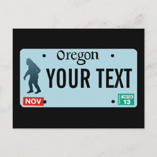 Cartão Postal Placa de Licença do Oregon Sasquatch
