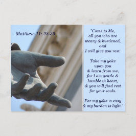 Cartão Postal Placa de Memória de Escritura Matthew 11 28 30