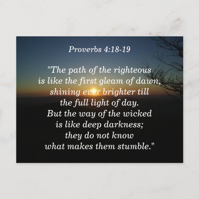 Cartão Postal Placa de memória de script 4:18-19 (Frente)