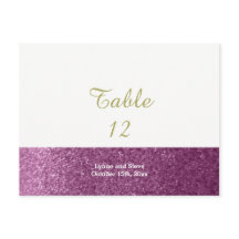 Placa de Mesa com Glitter Roxo