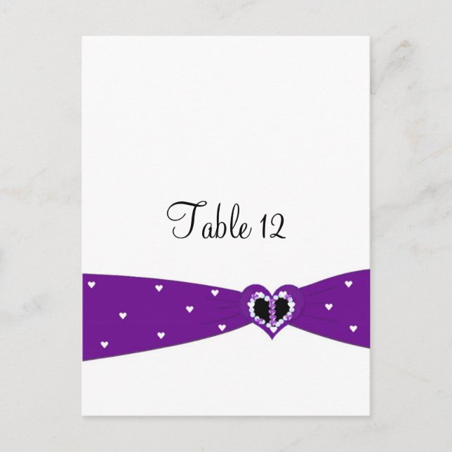 Cartão Postal Placa de Mesa de Fita Roxa (Frente)