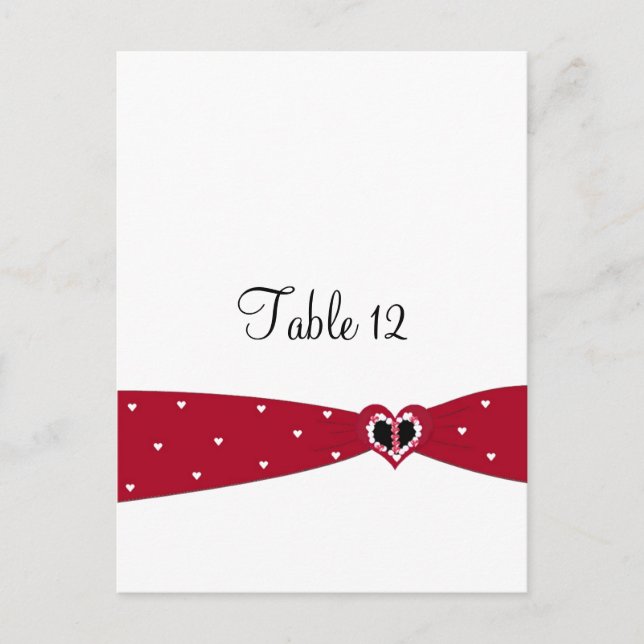 Cartão Postal Placa de Mesa de fita vermelha (Frente)