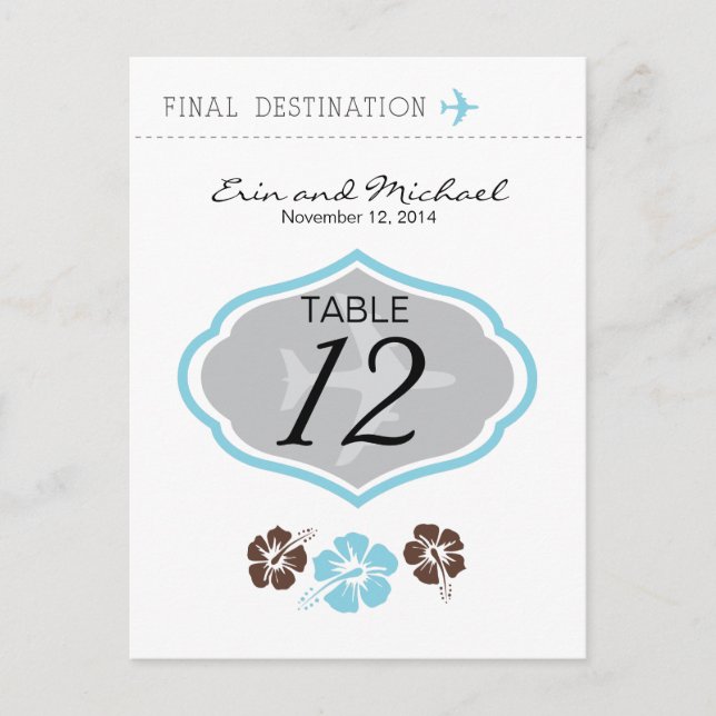 Cartão Postal Placa de Mesa Hibiscus (Frente)