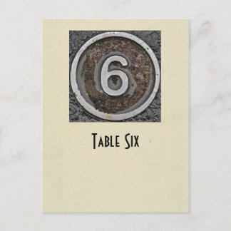 Cartão Postal placa de mesa número 6