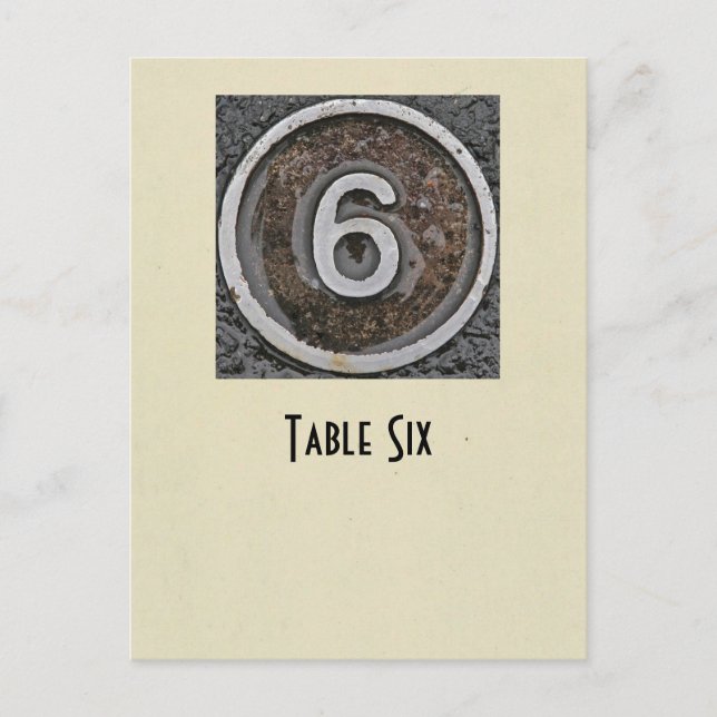 Cartão Postal placa de mesa número 6 (Frente)