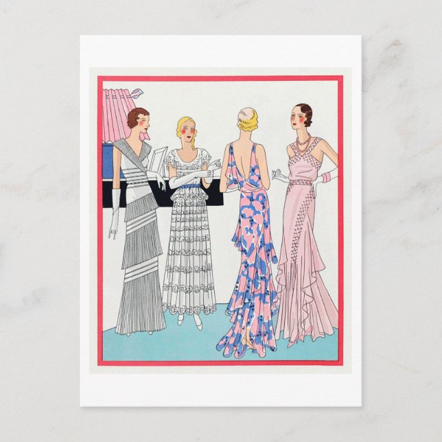 Cartão Postal Placa de Moda 1920 para os palhaços noturnos (Frente)