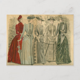 Cartão Postal Placa de moda vitoriana
