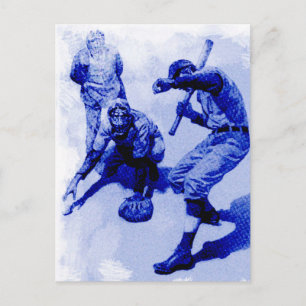 Cartão Postal Placa de Nota de Jogadores Baseball Vintage
