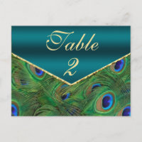 Placa de Número da Tabela de Peacock Teal