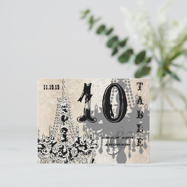 Cartão Postal Placa de Número da Tabela de Reprodução do Prata D (Em pé/Frente)