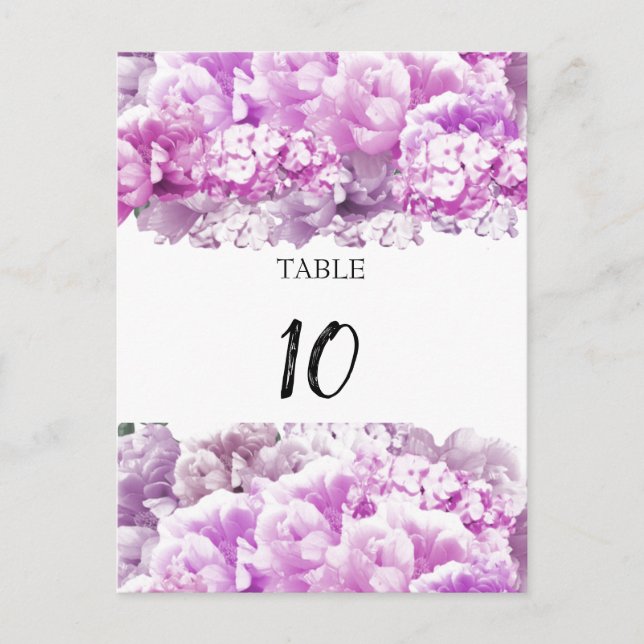 Cartão Postal Placa de Número de Lugar para Mesa Rosa Monocromát (Frente)