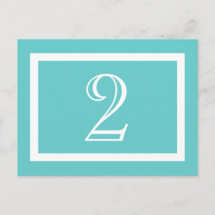 Cartão Postal Placa de Número de Tabela - Aqua - Personalizável
