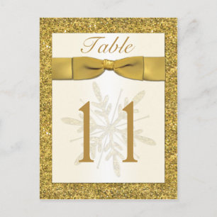 Cartão Postal Placa de Número de Tabela com FAUX Glitter Snowfla