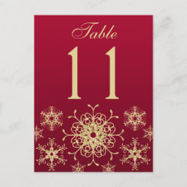 Cartão Postal Placa de Número de Tabela com Flocos de Neve Doura