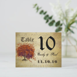 Cartão Postal Placa de Número de Tabela de Folha de Coração Escu