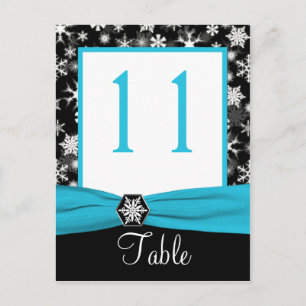 Cartão Postal Placa de Número de Tabela Preta, Branca, Flocos de