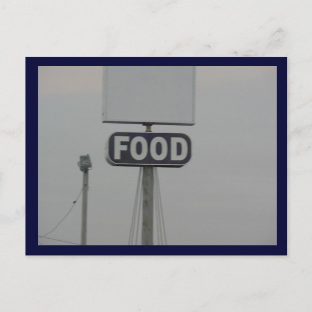 Cartão Postal placa de posta de comida (Frente)